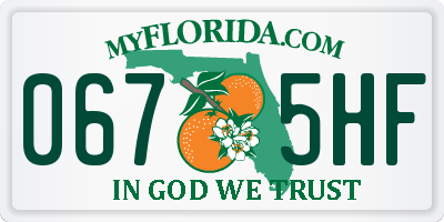 FL license plate 0675HF
