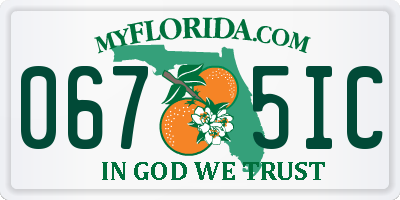 FL license plate 0675IC