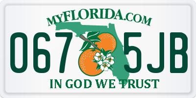 FL license plate 0675JB