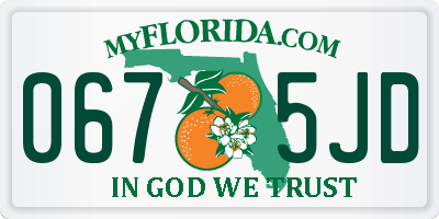 FL license plate 0675JD