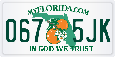 FL license plate 0675JK