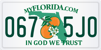 FL license plate 0675JO