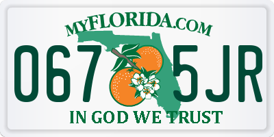 FL license plate 0675JR