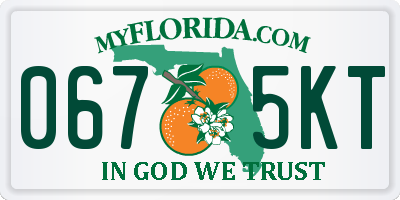 FL license plate 0675KT