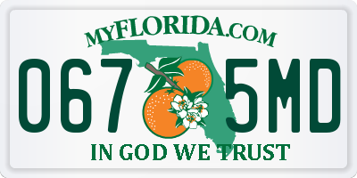 FL license plate 0675MD