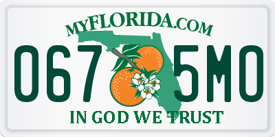 FL license plate 0675MO