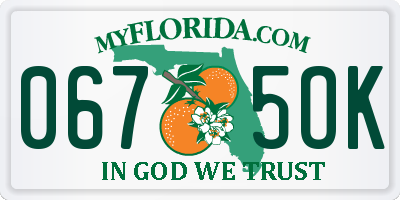 FL license plate 0675OK