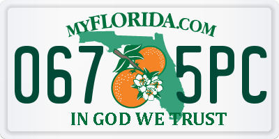 FL license plate 0675PC