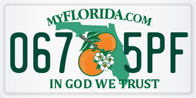FL license plate 0675PF