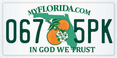 FL license plate 0675PK