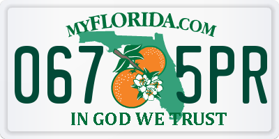 FL license plate 0675PR