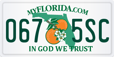 FL license plate 0675SC