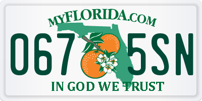 FL license plate 0675SN