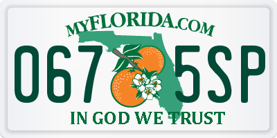 FL license plate 0675SP