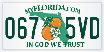 FL license plate 0675VD