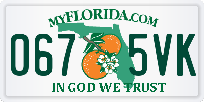 FL license plate 0675VK