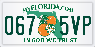 FL license plate 0675VP