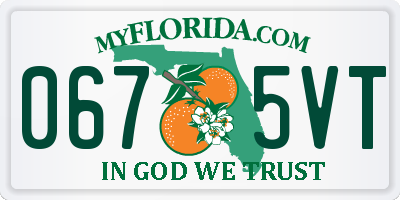 FL license plate 0675VT