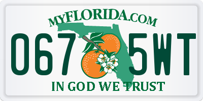 FL license plate 0675WT