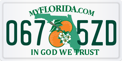 FL license plate 0675ZD