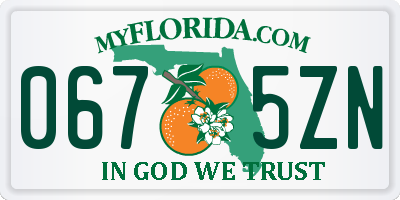 FL license plate 0675ZN