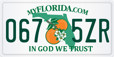 FL license plate 0675ZR