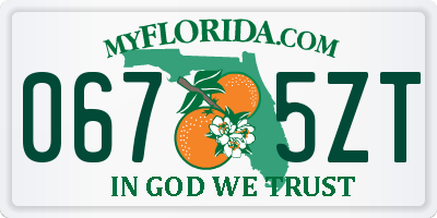 FL license plate 0675ZT