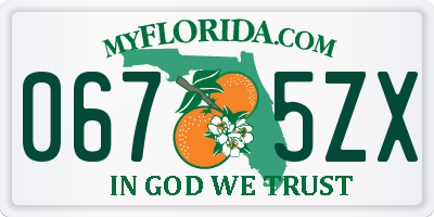 FL license plate 0675ZX