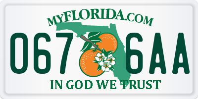 FL license plate 0676AA