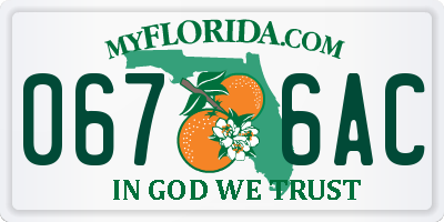 FL license plate 0676AC