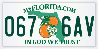 FL license plate 0676AV