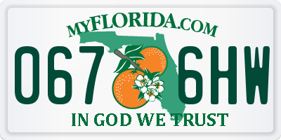 FL license plate 0676HW