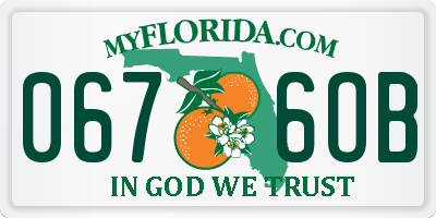 FL license plate 0676OB