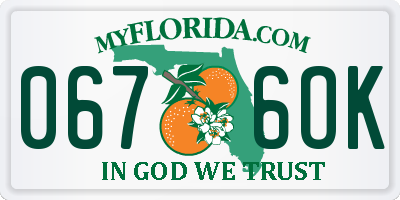 FL license plate 0676OK