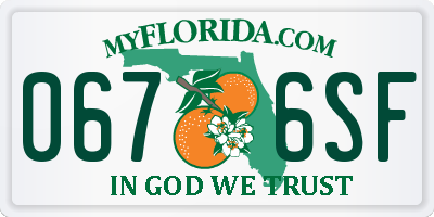 FL license plate 0676SF