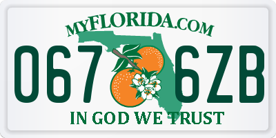 FL license plate 0676ZB