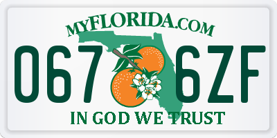 FL license plate 0676ZF