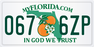 FL license plate 0676ZP