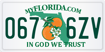 FL license plate 0676ZV