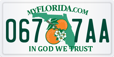 FL license plate 0677AA