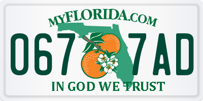 FL license plate 0677AD