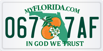 FL license plate 0677AF