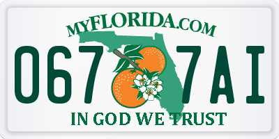 FL license plate 0677AI