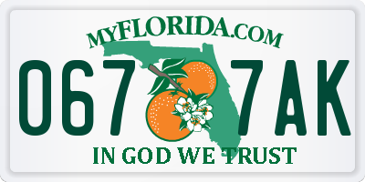 FL license plate 0677AK