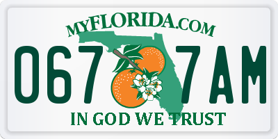 FL license plate 0677AM