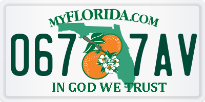 FL license plate 0677AV