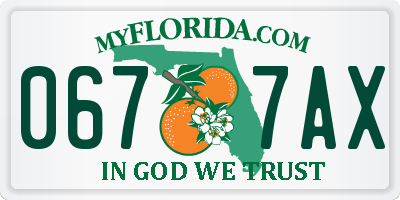 FL license plate 0677AX