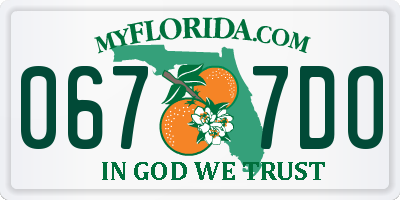 FL license plate 0677DO