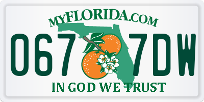 FL license plate 0677DW