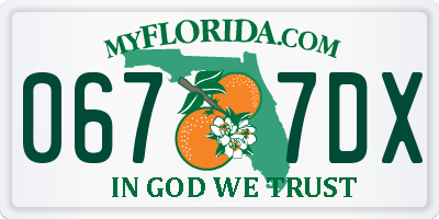 FL license plate 0677DX